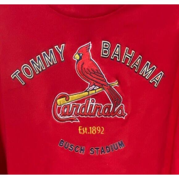 St Louis Cardinals Sweater Jacket Mens SIze Large Tommy Bahama Full Zip Cardigan - Picture 2 of 9